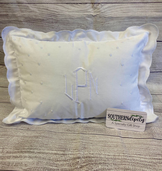 White Swiss Dot Pillow